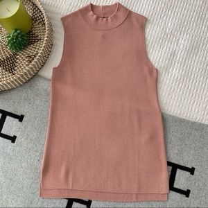 NWT ⭐️ Banana Republic Rose Blush Pink Mock Neck Sleeveless Knit Top
